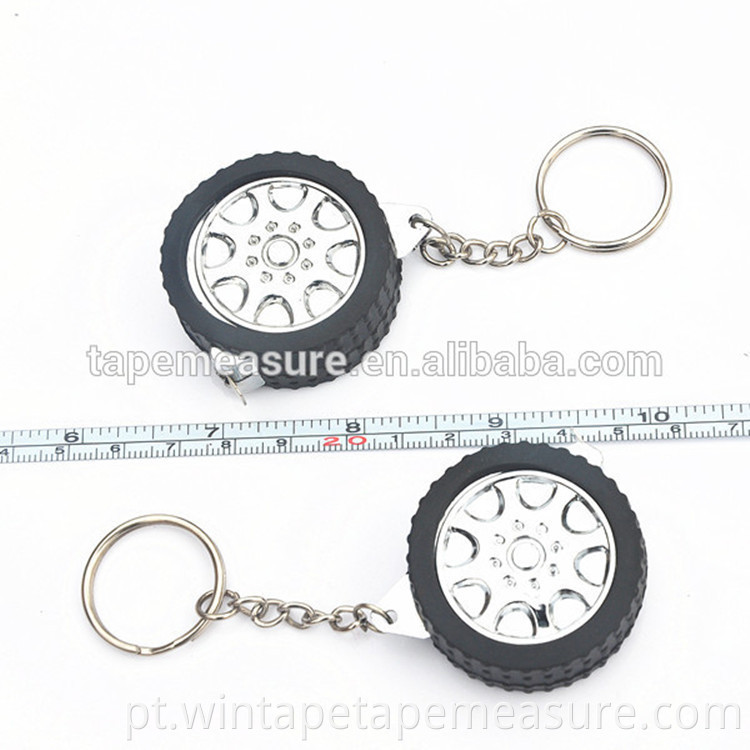 Presente publicitário personalizado da China chaveiro barato pneu de carro mini fita métrica de aço